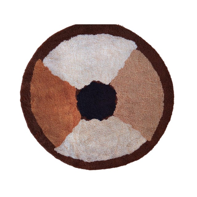 Vintage Dutch Round Wool Rug, 1970 For Sale - Image 11 of 14