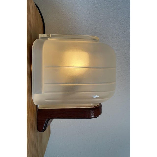 Wood Glass and Wood Wall Light, 1990s For Sale - Image 7 of 13