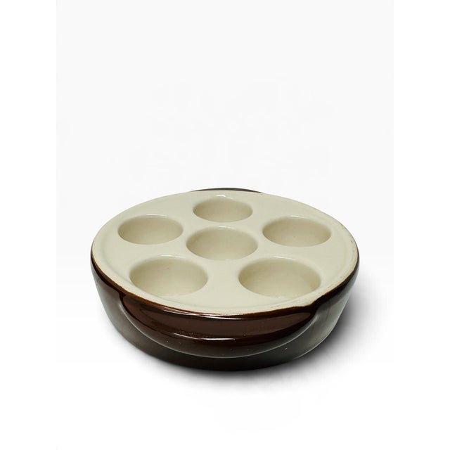 Ceramic 1970s Bel Terr China French Bistro Ceramic Escargot Dishes - Set of 6 For Sale - Image 7 of 10