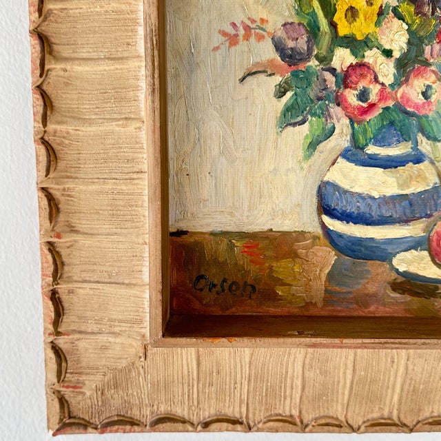 Mid 20th Century Orson Mid 20th Century Still Life Floral Oil Painting For Sale - Image 5 of 12