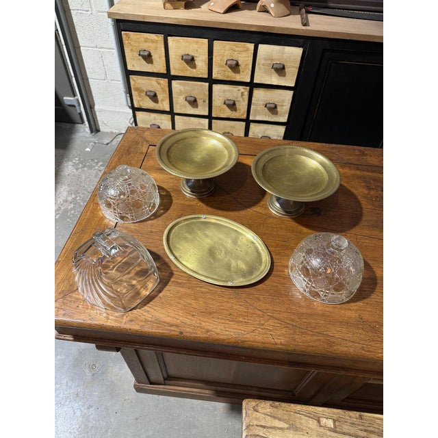 Antique Set of Three Cloches with Trays, Set of 6 For Sale - Image 4 of 8