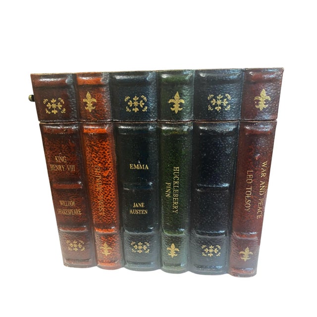 Vintage Wooden Box for Decoration in the Shape of Books, With Lid For Sale - Image 4 of 7