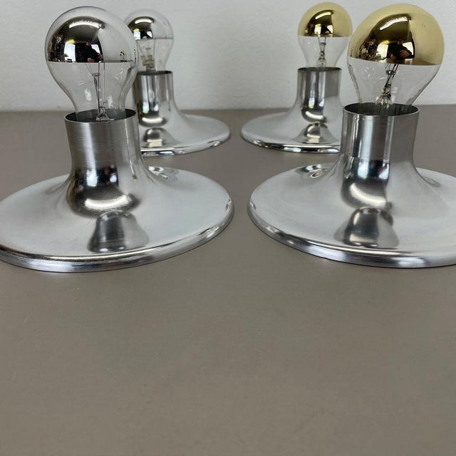 Silver Silver Disc Wall Lights from Charlotte Perriand, Germany, 1970s, Set of 4 For Sale - Image 8 of 18