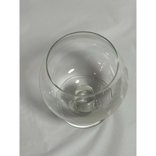 Nautical Mid 20th Century European Crystal Brandy Decanter and Snifter Set With Nautical Motif For Sale - Image 3 of 11
