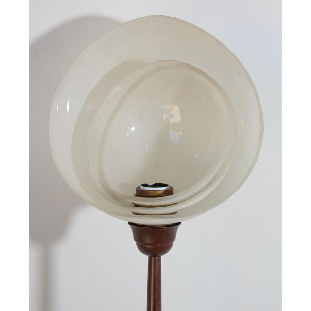 1980s Italian Postmodern Sculptural Flower Floor Lamps, Frosted Glass, Set of 3 For Sale - Image 4 of 15