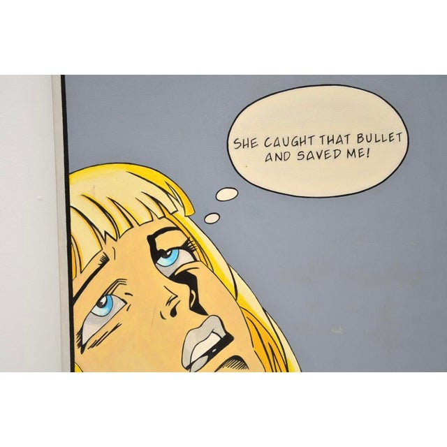 Comic Strip Triptych of Black Widow, 1970, Oil Painting on Canvases, Set of 3 For Sale - Image 8 of 14