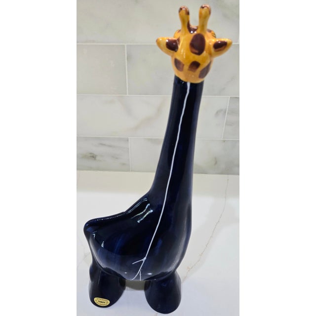 1990s Turov Limited Edition Ceramic Giraffe in Suit – Hand-Painted 1999 Art Sculpture, San Francisco Ca For Sale - Image 5 of 11