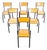 French Silver Stacking Dining Chairs from Mullca, 1950s, Set of 6 For Sale
