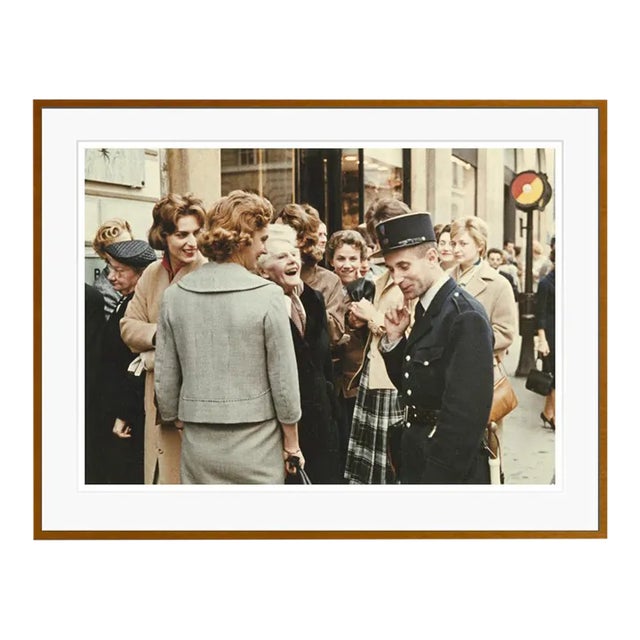 Friendly Paris Policeman 1950s by Peter Cornelius Framed C-Print For Sale