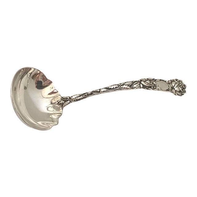 1930s Art Nouveau " Bridal Rose" American Sterling Sauce Spoon For Sale