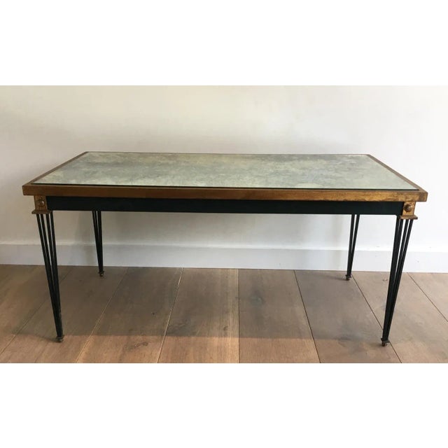 1940s Painted and Gilt Steel Coffee Table in the Style of Jacques Quinet For Sale - Image 6 of 13