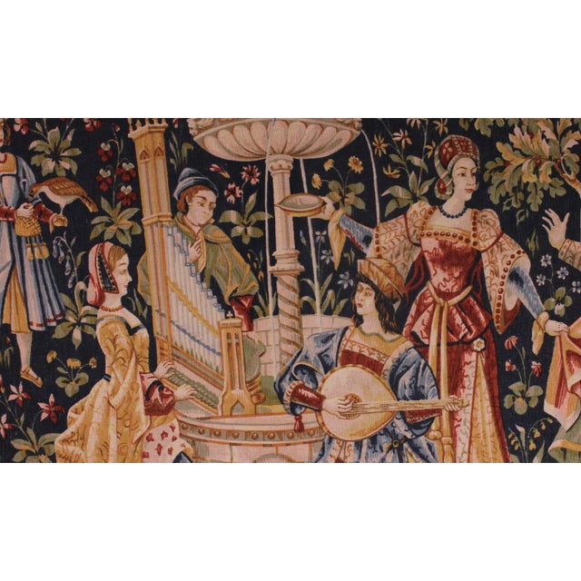 Textile Mille-Feuille and a Village Festival Concert at the Fountain Tapestry, 1930s For Sale - Image 7 of 10