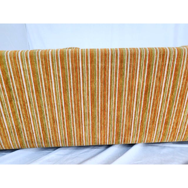 1970s Mid Century Vintage Original Soft Striped Tuxedo Couch, Marge Carson Style For Sale - Image 11 of 12
