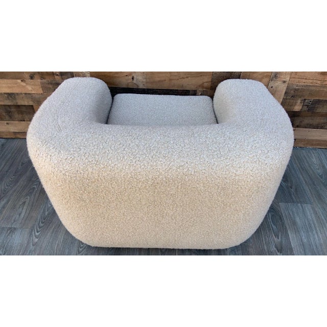 Mid-Century Modern MCM Karpen Club Chair Newly Reupholstered in Boucle For Sale - Image 3 of 9
