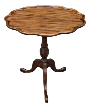 Late 19th Century English George III Style Mahogany PieCrust Scalloped Tea Table