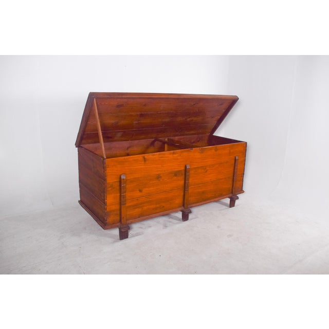 Wood Large Portuguese Pine Chest, 1890s For Sale - Image 7 of 11