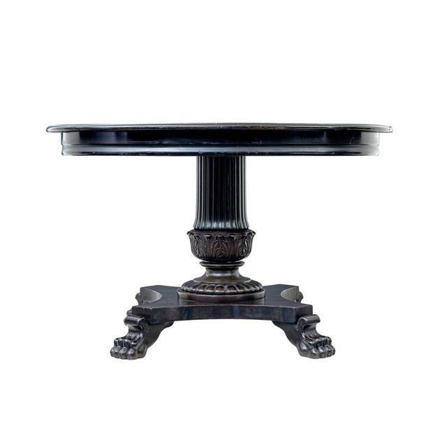 19th Century Blackened Oval Center Table, 1890s For Sale - Image 4 of 10