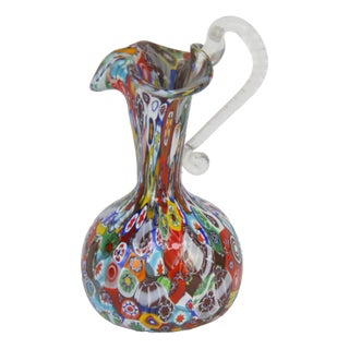 Cristal Millefiori Vase by Fratelli Toso For Sale