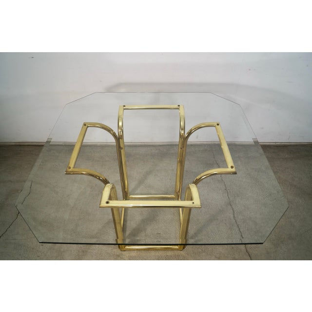 Metal 1980’s Art Deco Hollywood Regency Brass Dining Table For Sale - Image 7 of 12