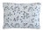 Custom-tailored pillow by Mike Seratt of The Prized Pig in Designer Page Turner embroidered blue sapphire leaf fabric...
