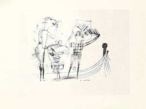 1947 Paul Klee Engraving 32 Vulgar Comedy 1922 Reproduction