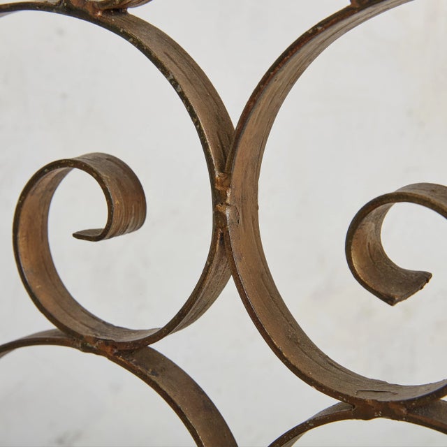 Bordeaux Velvet + Gilded Iron Sculptural Side Chairs, 20th Century - A Pair For Sale - Image 11 of 11