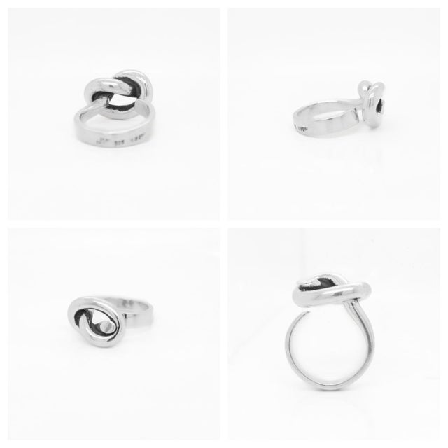 Vintage Puig Doria Sterling Silver Pretzel Knot Band Ring For Sale - Image 9 of 10