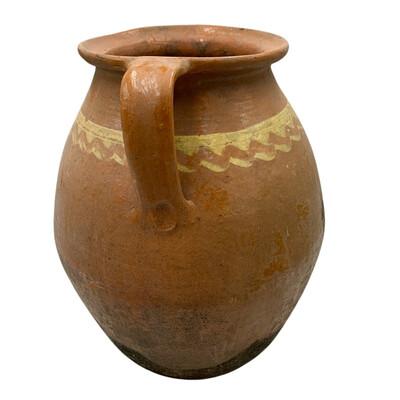 This antique one-handle terra cotta vessel from Hungary is a wonderful addition to any Farmhouse decor. The rustic pottery...