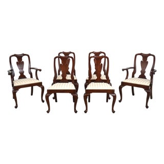 Set of 6 Henkel Harris Mahogany Queen Anne Dining Chairs For Sale