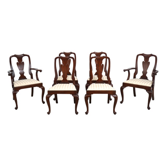 Set of 6 Henkel Harris Mahogany Queen Anne Dining Chairs For Sale