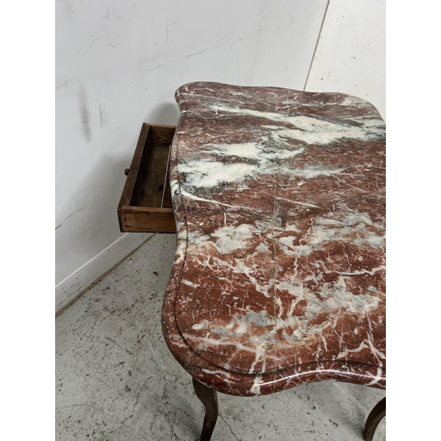 Louis XV Center Table in Oak and Marble, 1700s For Sale - Image 15 of 18