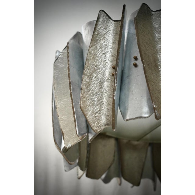 2000 - 2009 Murano Round Art Glass and Brass Pendant, 2000 For Sale - Image 5 of 11