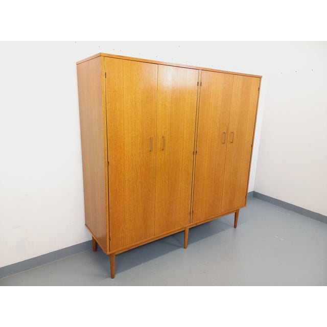 Vintage Tan Oak Wardrobe, 1960s For Sale - Image 12 of 18