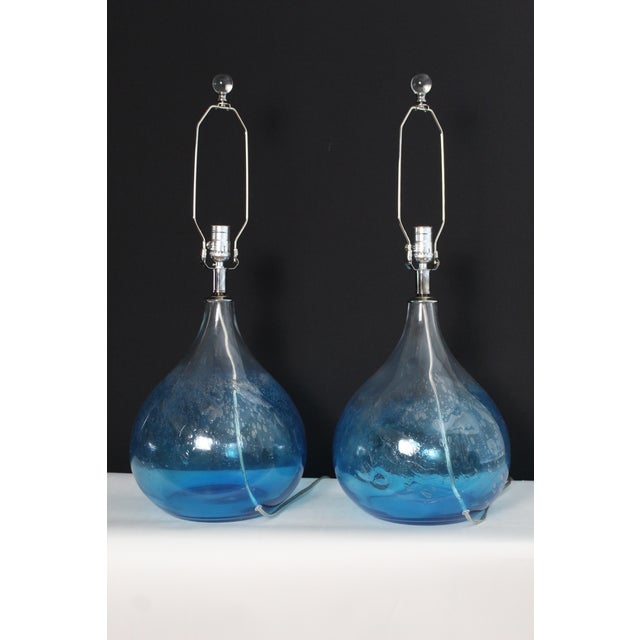 Seguso Mid 20th Century Seguso Style Hand Blown Murano Lamps - a Pair For Sale - Image 4 of 16