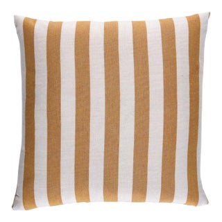 Schumacher Hanson I/O Stripe 22" Pillow In Marigold For Sale