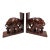 Carved Teak Elephant Bookends, a Pair For Sale