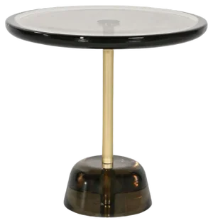 Pina Low Light Grey Brass Side Table by Pulpo