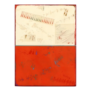 Double Vision 72 - Modern Shiny Resin Minimalist Vibrant Red Two Tone Original Artwork by Ricky Hunt For Sale