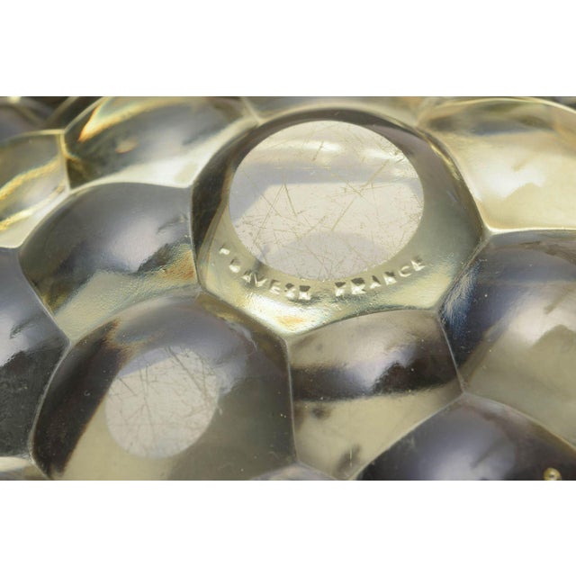 Yellow Pressed-Glass Bowl with Art Deco Ornamentation by Pierre Davesn, 1930s For Sale - Image 4 of 5