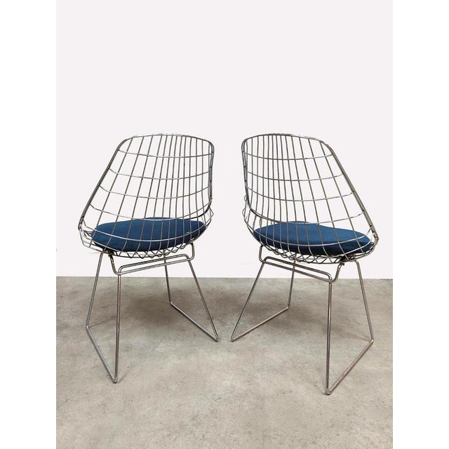 Vintage Dutch SM05 Wire Chairs by Cees Braakman for Pastoe, 1950s, Set of 8 For Sale - Image 7 of 8