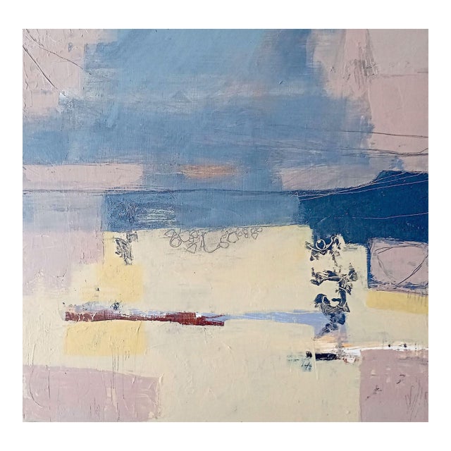 Beach, Winter: Mixed Media Painting by Patricia McParlin For Sale