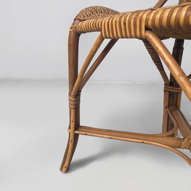 Vintage Italian Art Deco Chairs in Rattan, 1930s, Set of 4 For Sale - Image 17 of 18