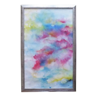 Contemporary Abstract Watercolor Painting Signed For Sale