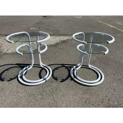 1980s Danish Modern Nightstands in Steel with Glass Tops, 1984, Set of 2 For Sale - Image 5 of 12