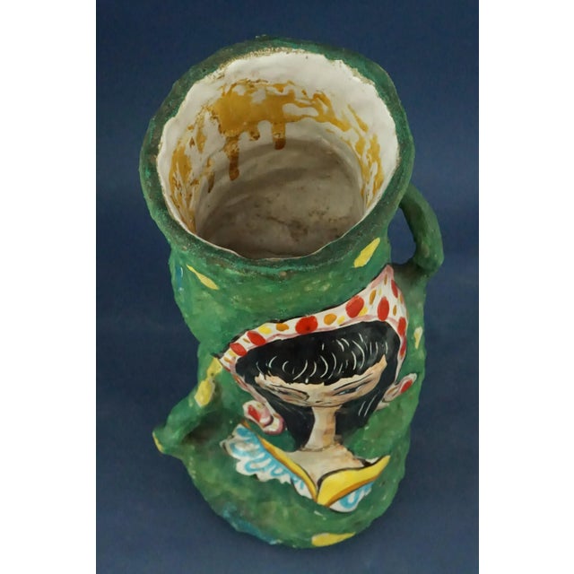 Ceramic Vase with Portrait of Woman from Pisapia, Italy, 1920s For Sale - Image 10 of 18