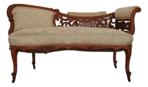 Antique Carved Walnut Victorian Conversation Settee
