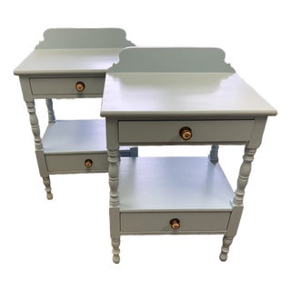 Late 20th Century Pair of Hitchcock Painted Side Tables For Sale