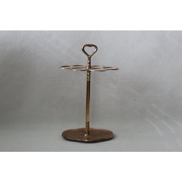 Vintage Mid Century Six Ring Sectional Brass Umbrella Stand For Sale In Miami - Image 6 of 9