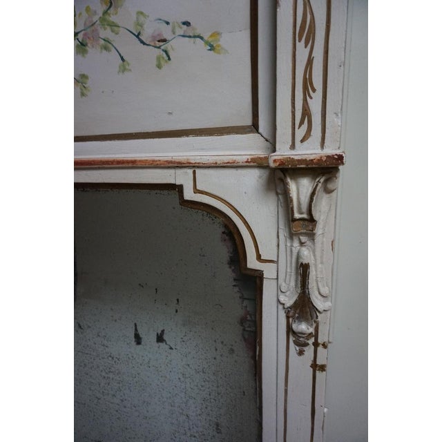 French Hand-Painted Console Table with Mirror and Floral Painting, 1900s For Sale - Image 15 of 18