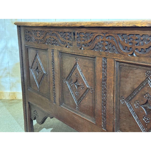 19th Century English Oak Chest For Sale - Image 15 of 18
